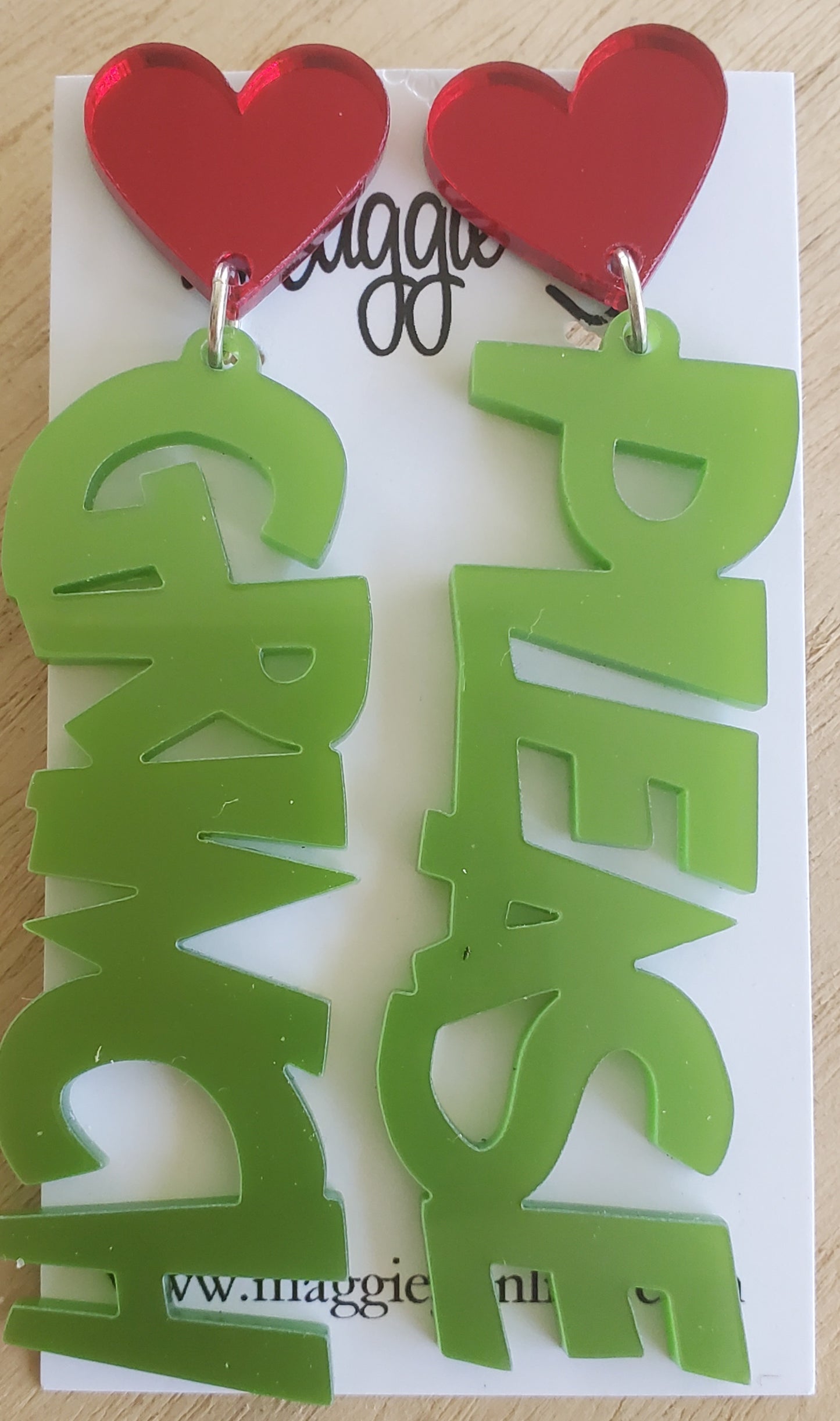 Grinch Please Acrylic Earrings