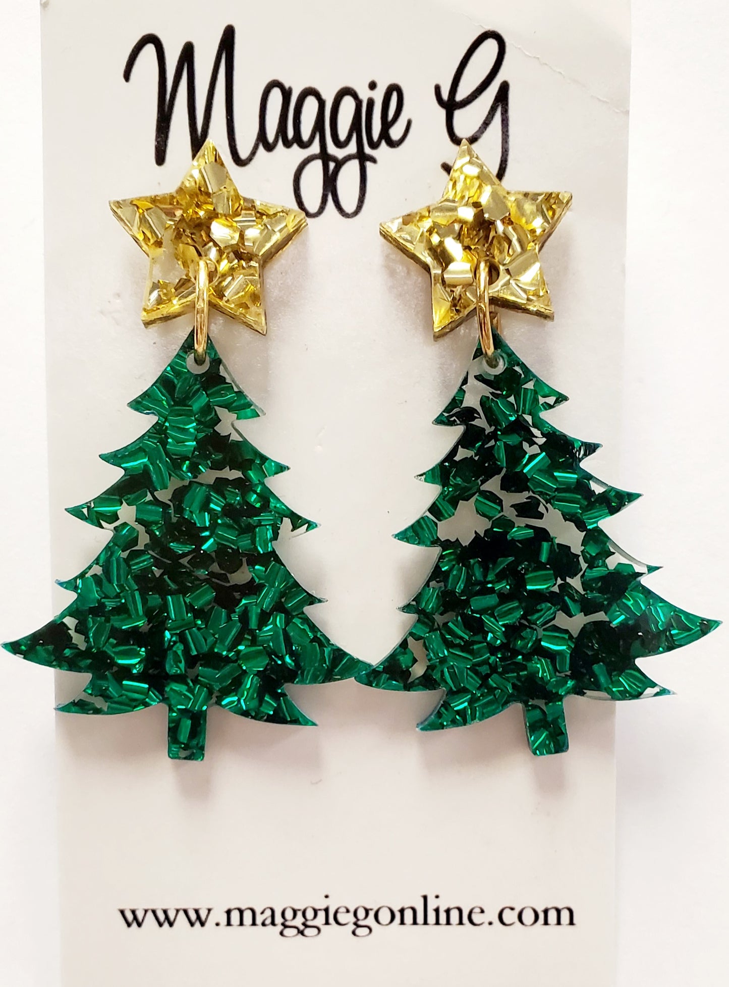 Christmas Tree Acrylic Earrings