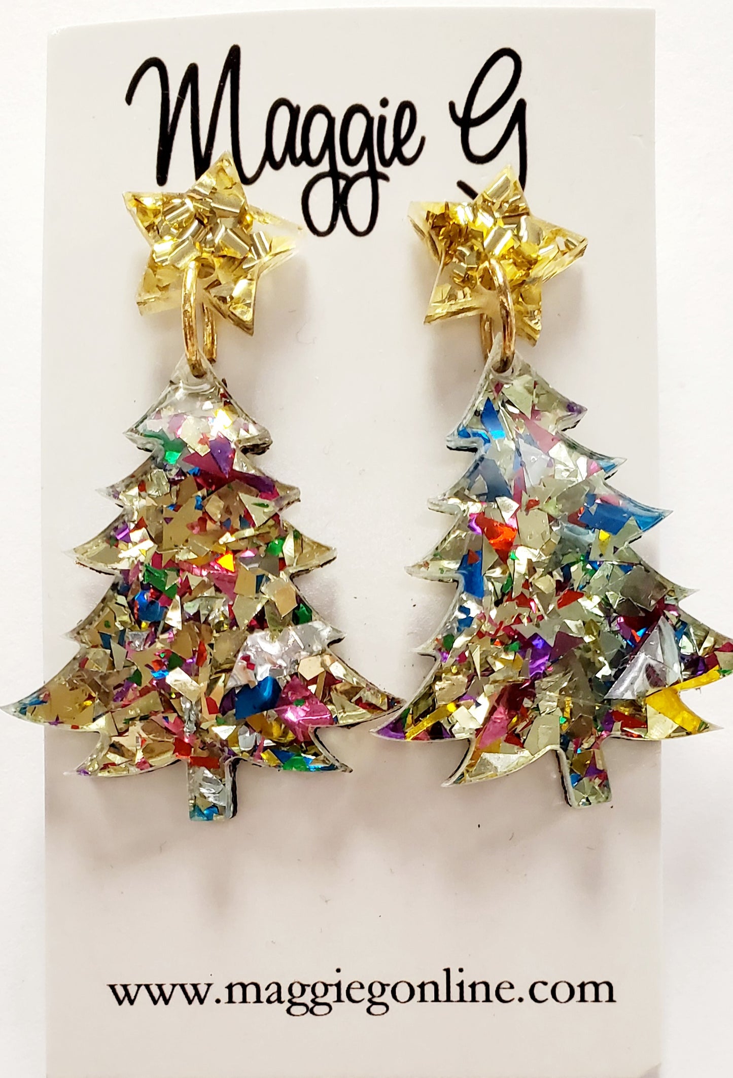 Christmas Tree Acrylic Earrings