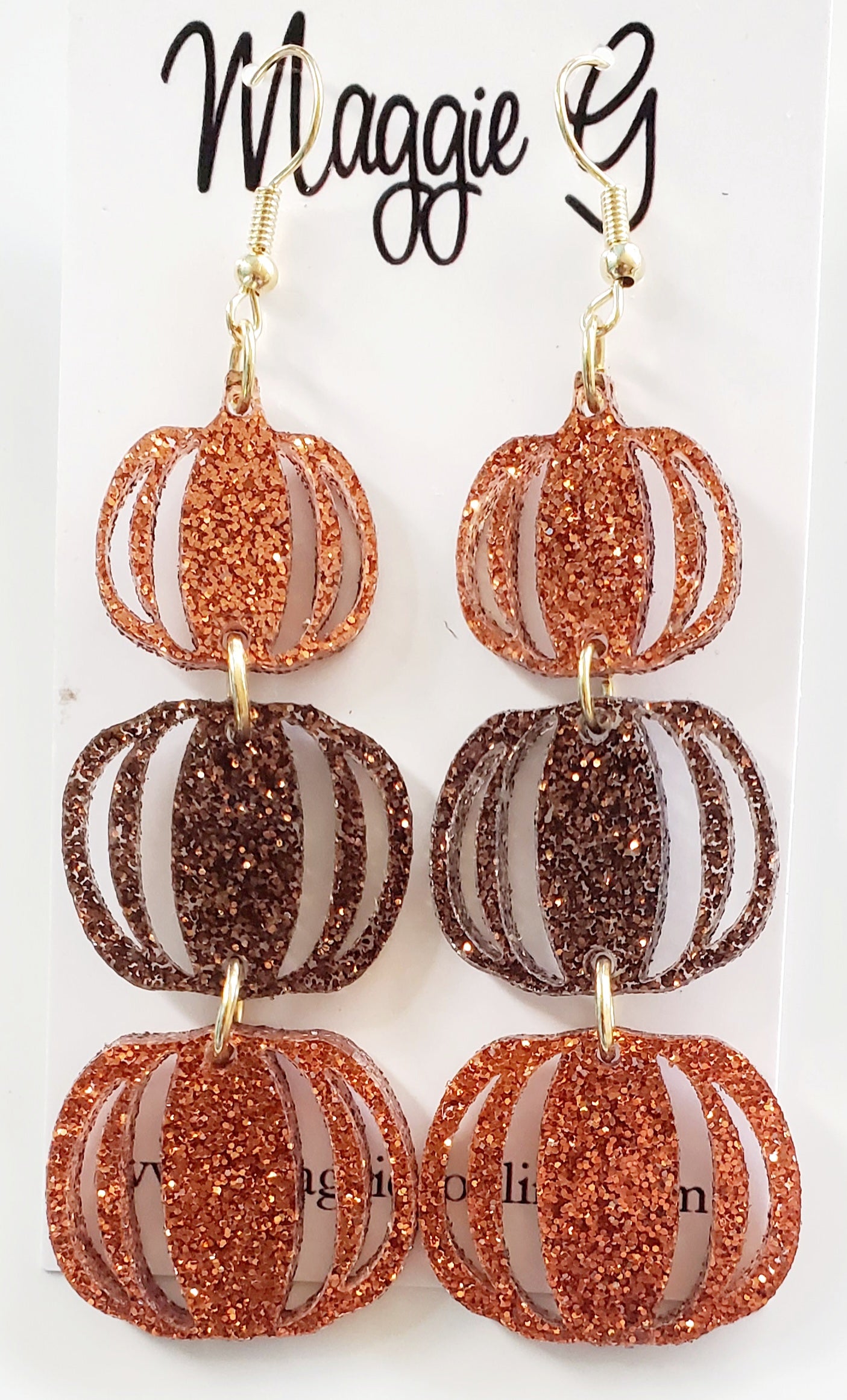 Pumpkin Earrings | Multi Color Glitter | Stacked Pumpkins | Fall Accessories