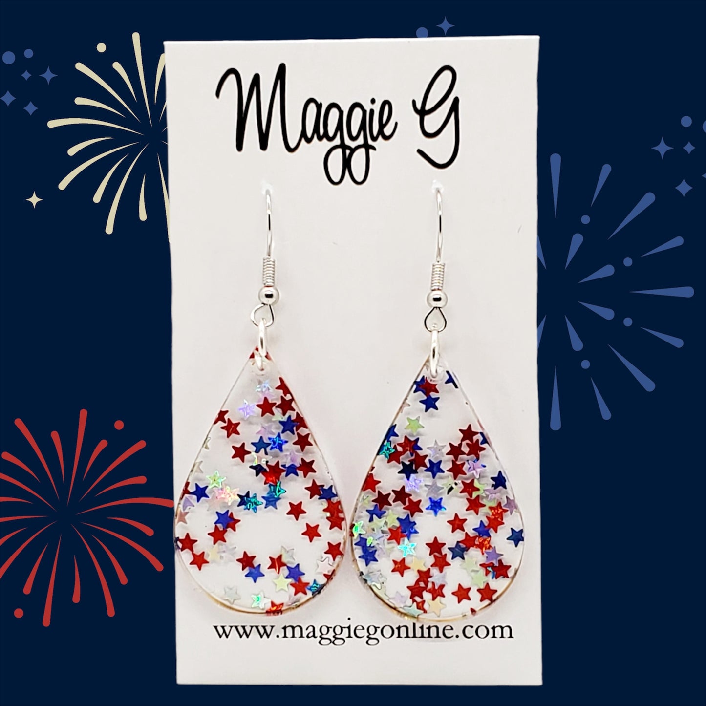 4th of July , Patriotic, Acrylic Earring