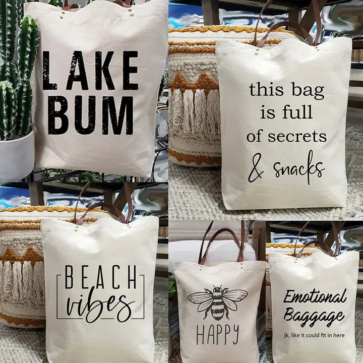 Durable Canvas Tote Bag – Eco-Friendly & Stylish / The Beach is My Happy Place