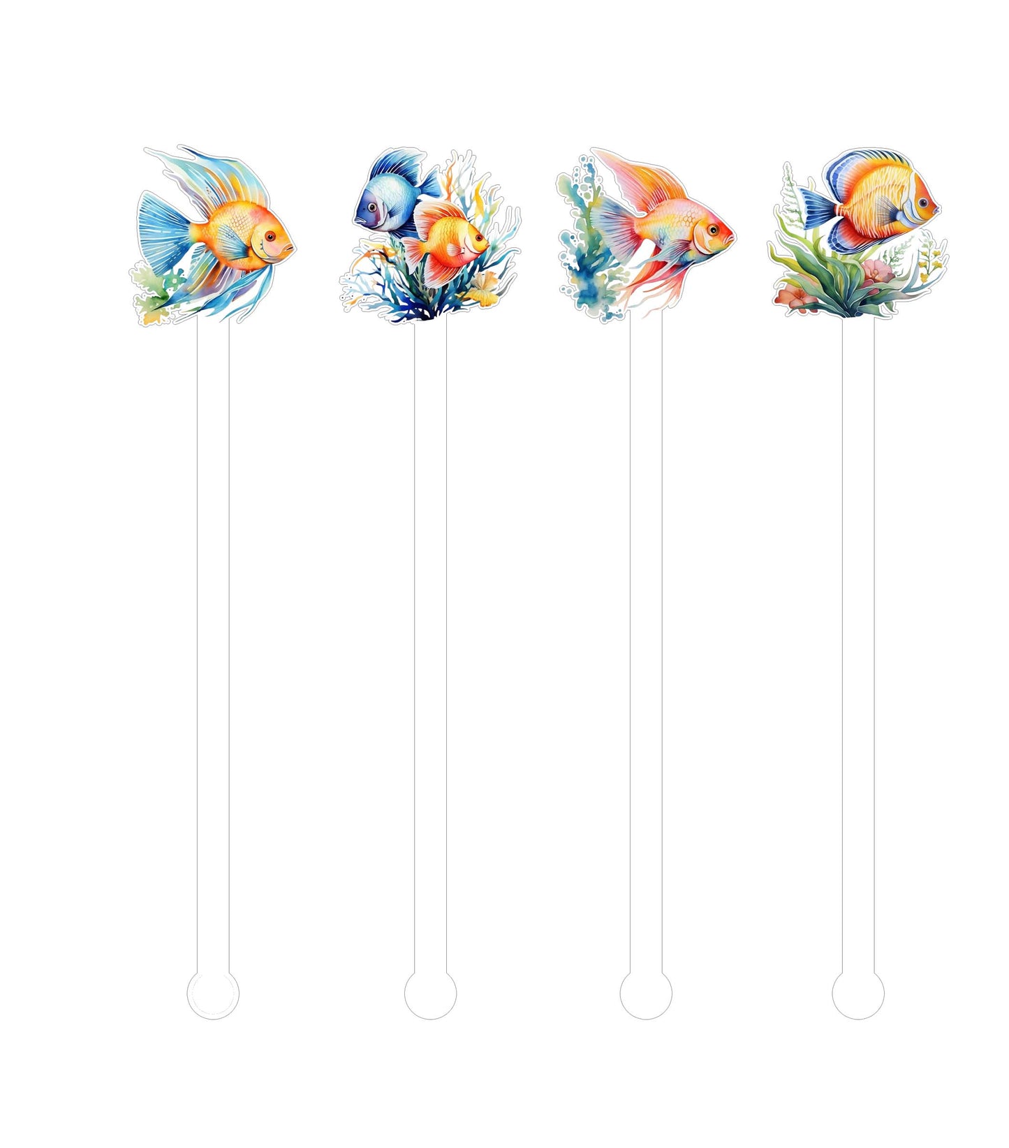 Tropical Fish - Beverage Stick - Drink Stick - Swizzle Stick - Drink Stirrers - Cocktail Stir Stick