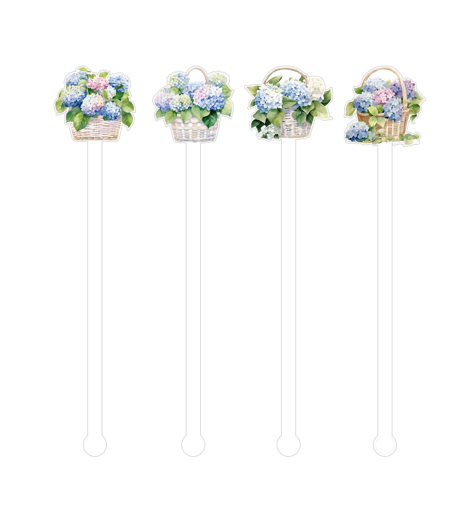 Hydrangea - Beverage Stick - Drink Stick - Swizzle Stick - Drink Stirrers - Cocktail Stir Stick