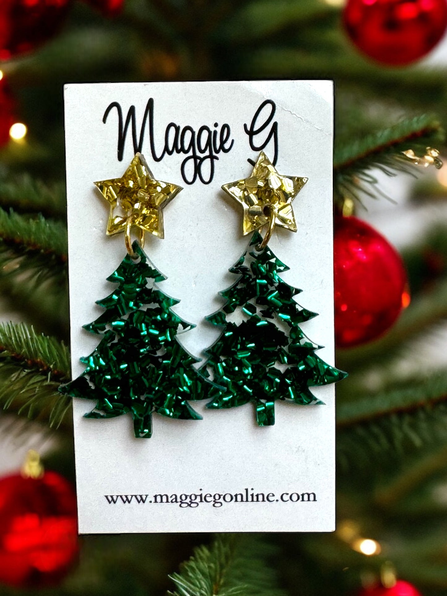 Christmas Tree Acrylic Earrings