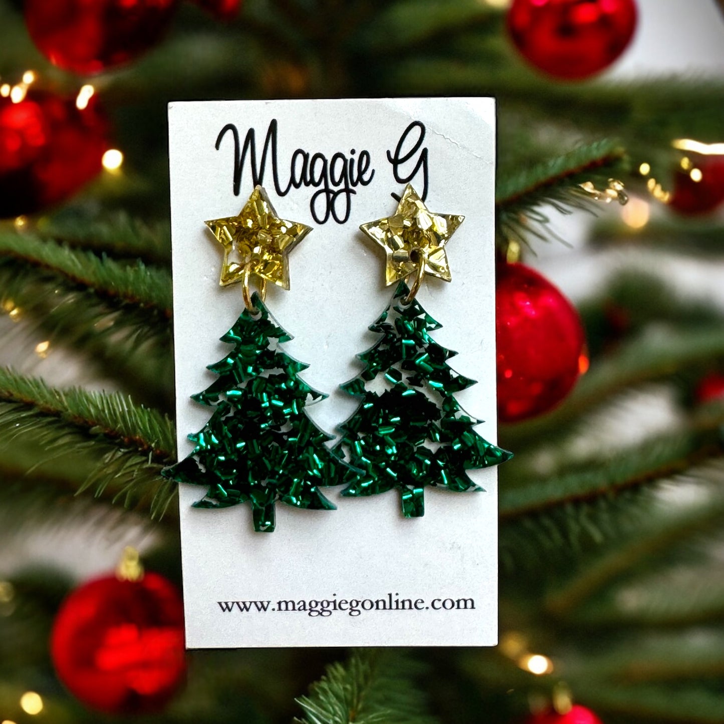 Christmas Tree Acrylic Earrings