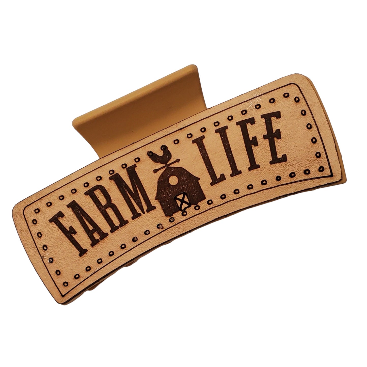 Leather Hair Clip / Hair Claw Vegan Leather