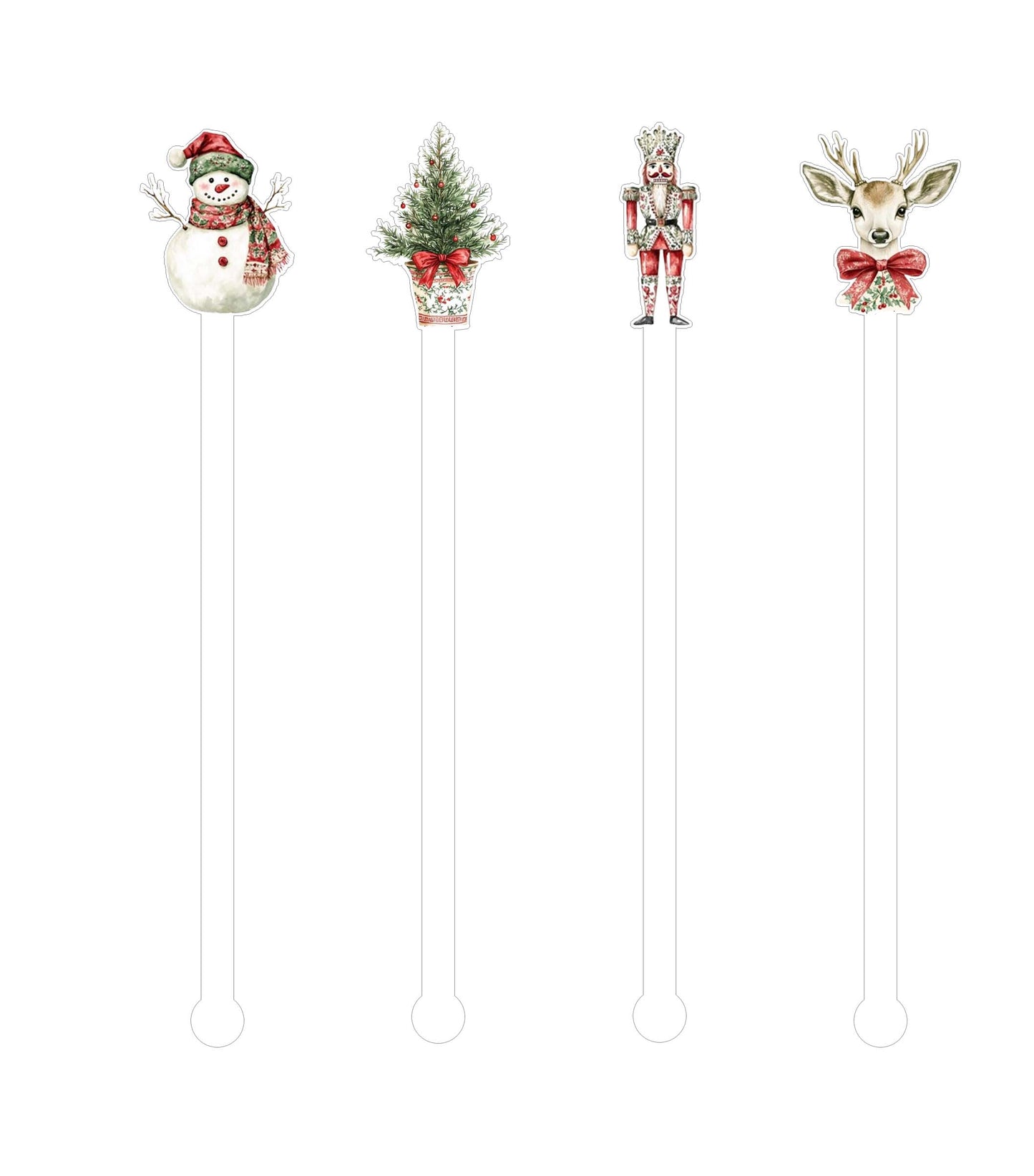Christmas Red - Beverage Stick - Drink Stick - Swizzle Stick - Drink Stirrers - Cocktail Stir Stick