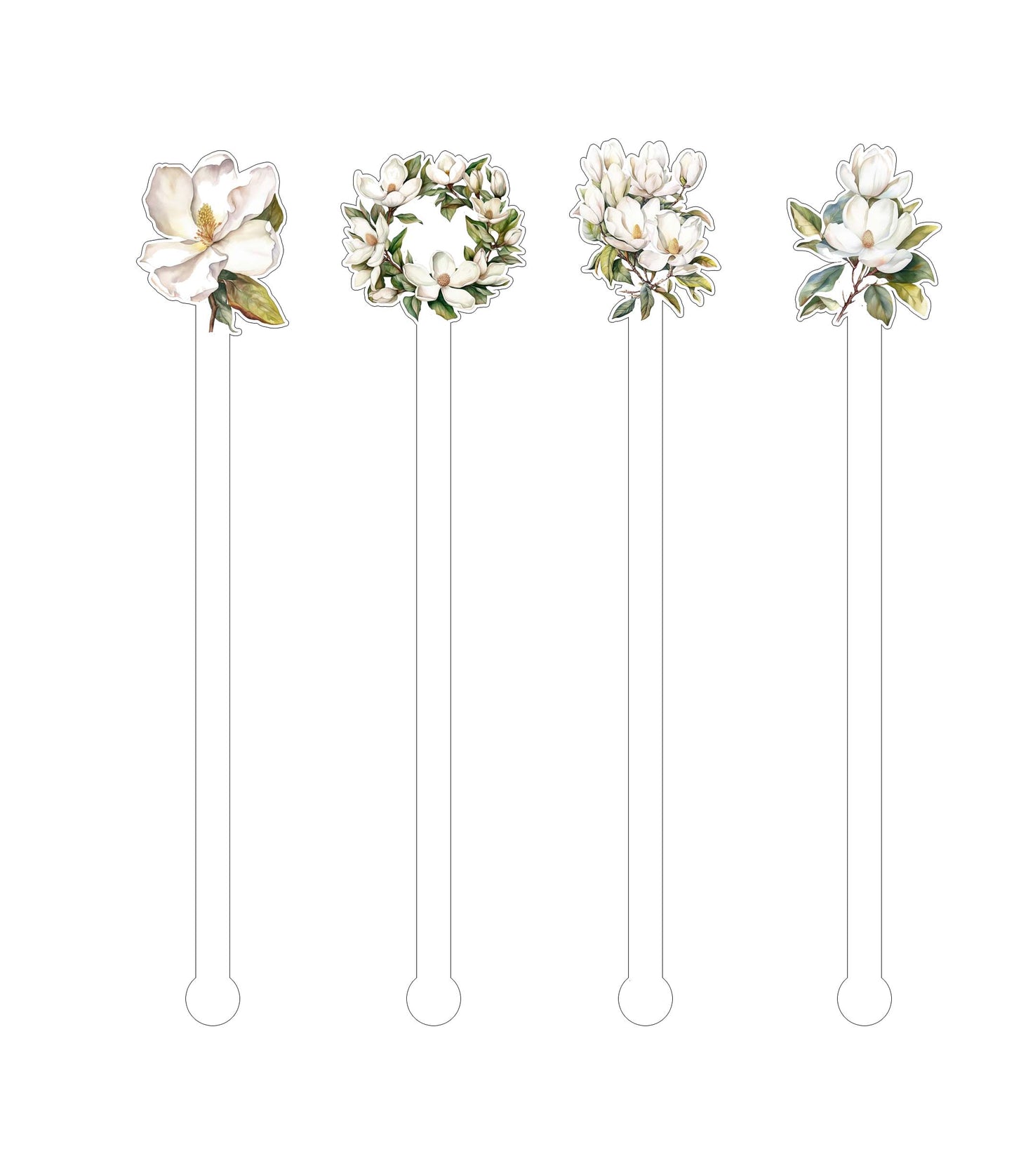 Magnolia - Beverage Stick - Drink Stick - Swizzle Stick - Drink Stirrers - Cocktail Stir Stick