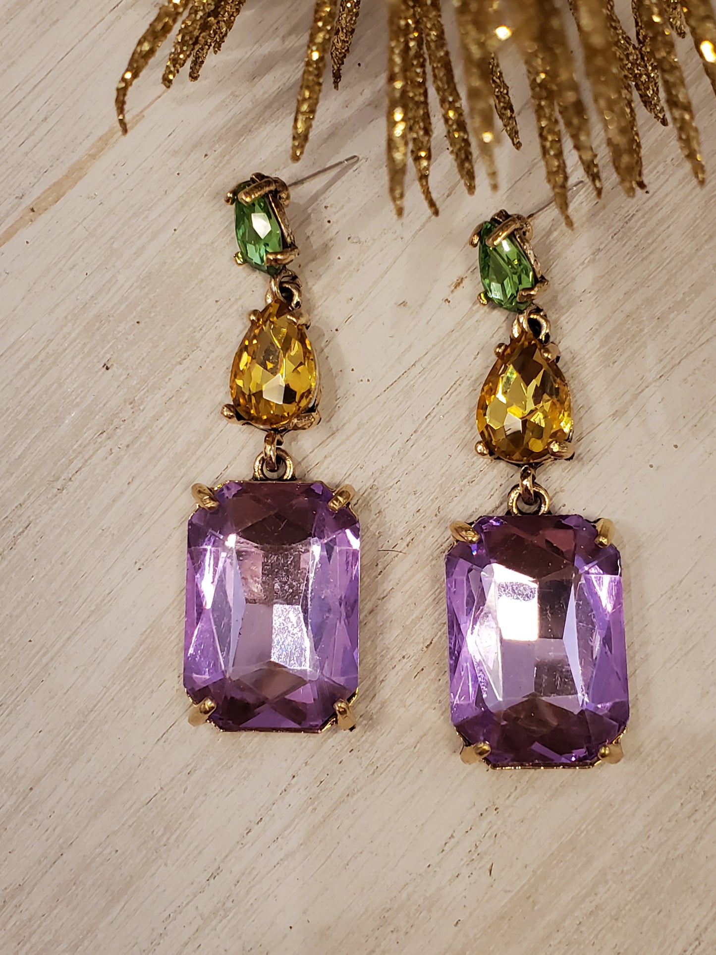 Rhinestone MARDI GRAS Earrings
