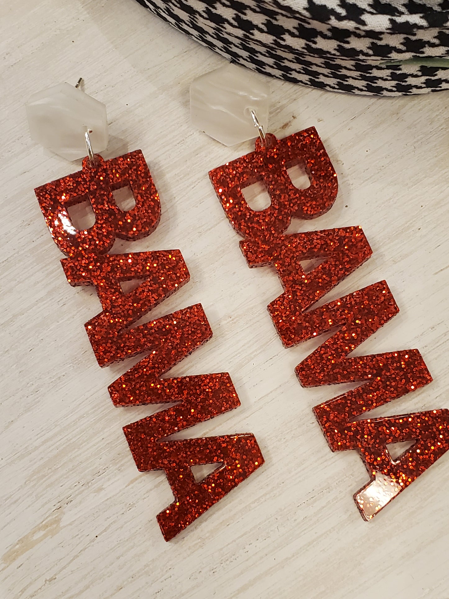 BAMA Team Earrings, Football Earrings, Spirit Wear, Game Day Earrings, High School Earrings, College Earrings, Custom Earrings