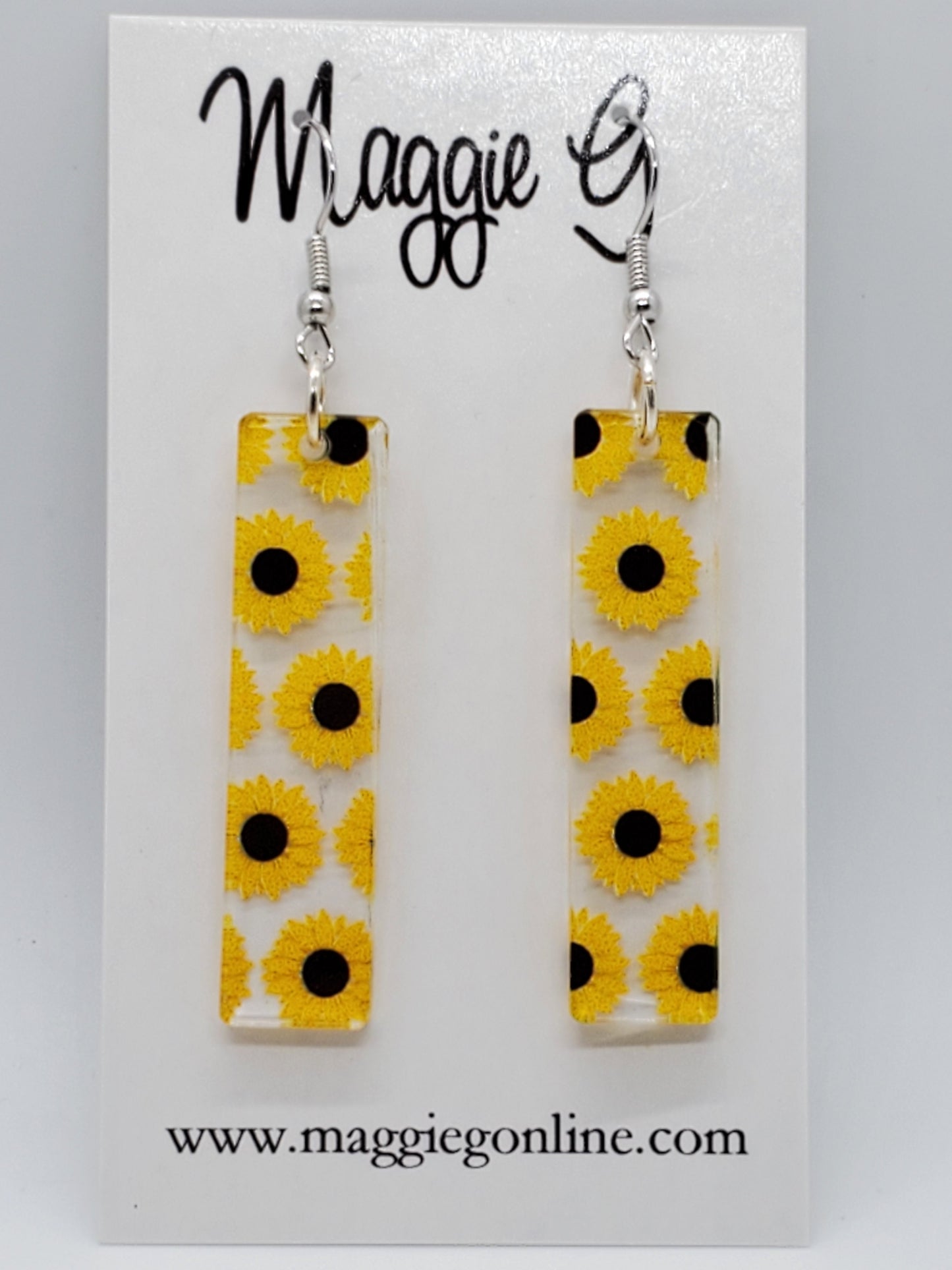 Sunflower Earrings / Handmade Acrylic Sunflowers Earrings / Sunflowers / Bar Stick Earrings