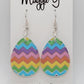 Easter Egg Chevron Earrings / Handmade Acrylic/ Easter Earrings