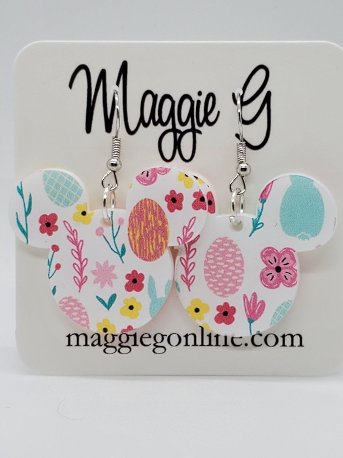 Mouse Head / Handmade Easter Bunny Acrylic Earrings