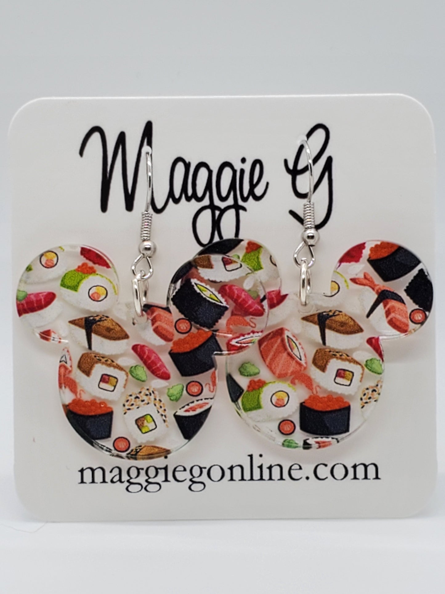 Mouse Head / Handmade Sushi Acrylic Earrings