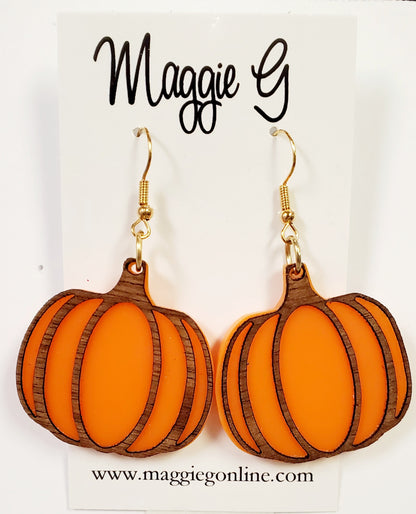 Pumpkin Earrings, Fall Earrings,  Halloween