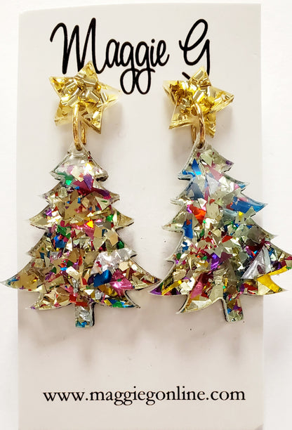 Christmas Tree Acrylic Earrings