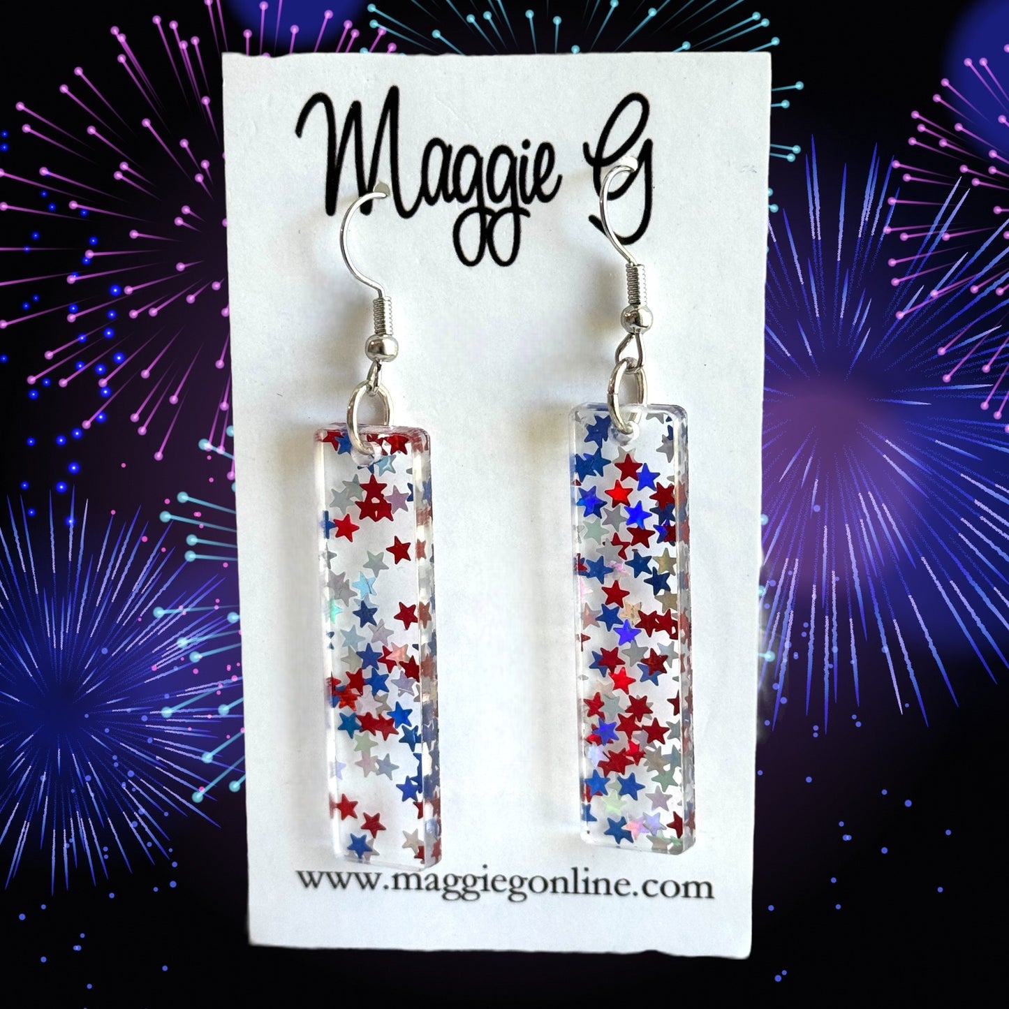 4th of July , Patriotic, Acrylic Earring