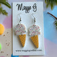 Ice cream cone earring vanilla