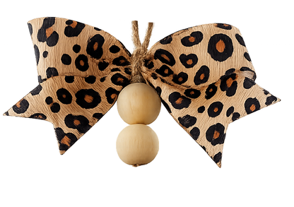 Navy Wife Wooden Rear view Mirror Charm | Military Spouse Car Accessory Gift with Leopard Bow