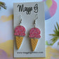 Ice cream cone earring strawberry