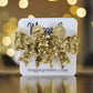 Bow earrings | Custom Earrings | Christmas | Handmade Chunky Gold Glitter