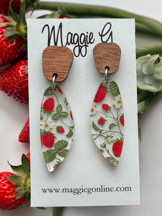 Strawberry Acrylic Earrings