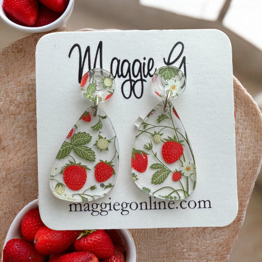 Strawberry Acrylic Earrings