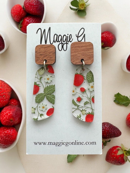 Strawberry Acrylic Earrings