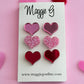 Valentine Post earrings 3 pair Acrylic Earrings