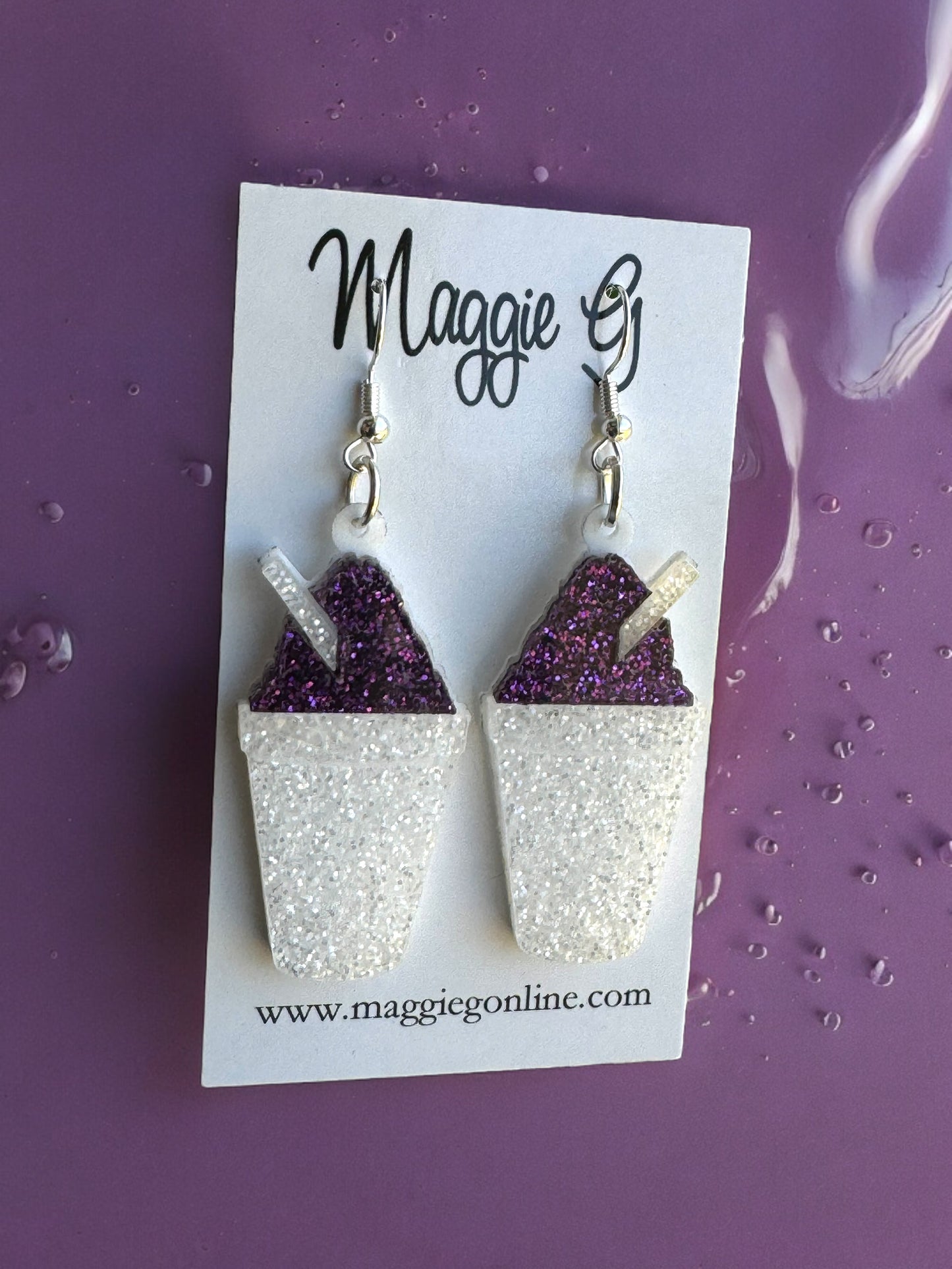 Snoballs Earrings Handmade Acrylic