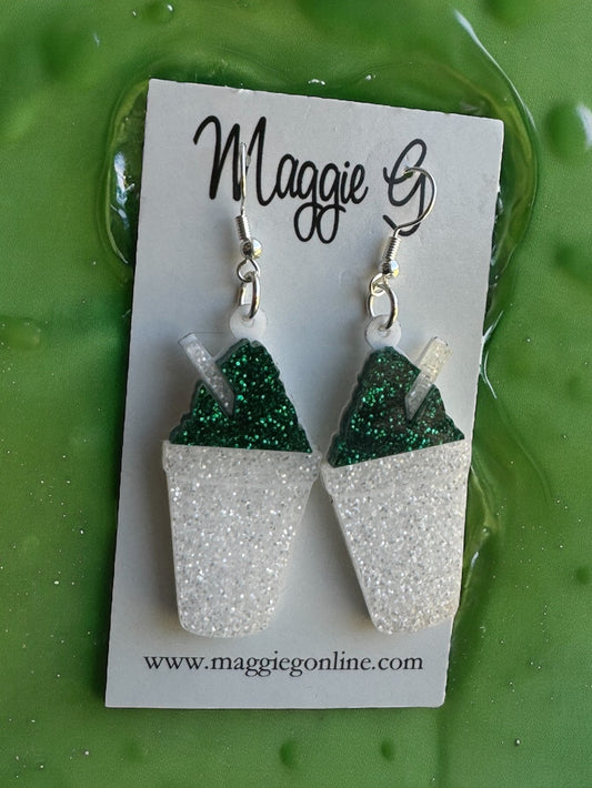 Snoballs Earrings Handmade Acrylic