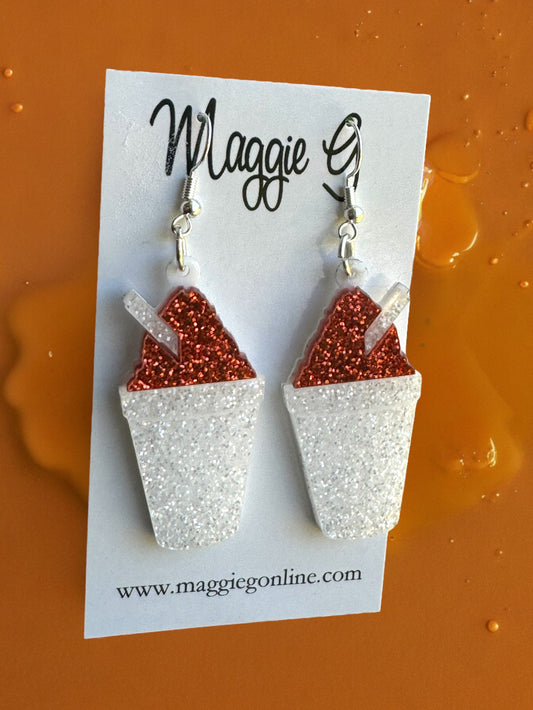 Snoballs Earrings Handmade Acrylic