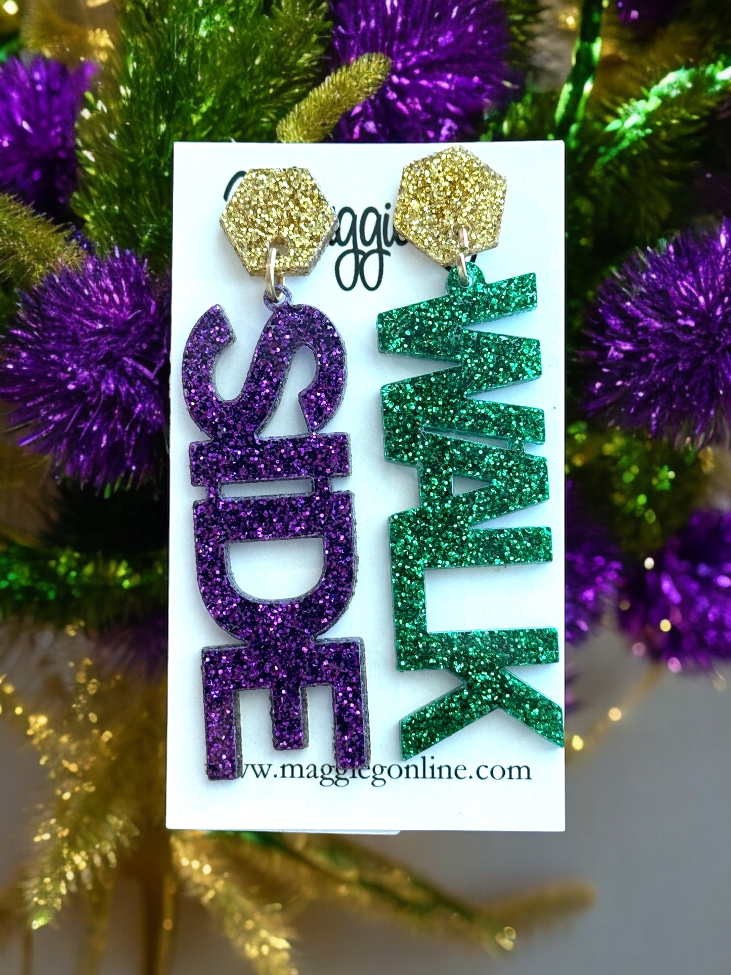 Side Walk Side Glitter Acrylic Earrings