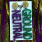 Neutral Ground Glitter Acrylic Earrings Mardi Gras