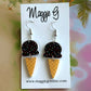 Ice cream cone earring chocolate