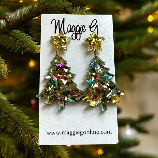 Christmas Tree Acrylic Earrings