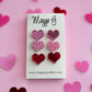 Valentine Post earrings 3 pair Acrylic Earrings