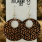 Genuine Vegan Leather laser cut earrings