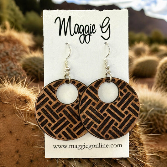 Genuine Vegan Leather laser cut earrings