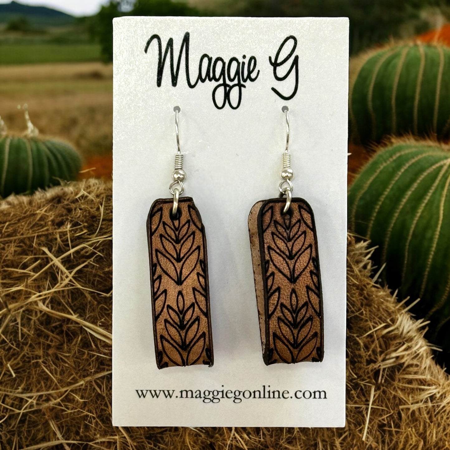 Genuine Vegan Leather laser cut earrings