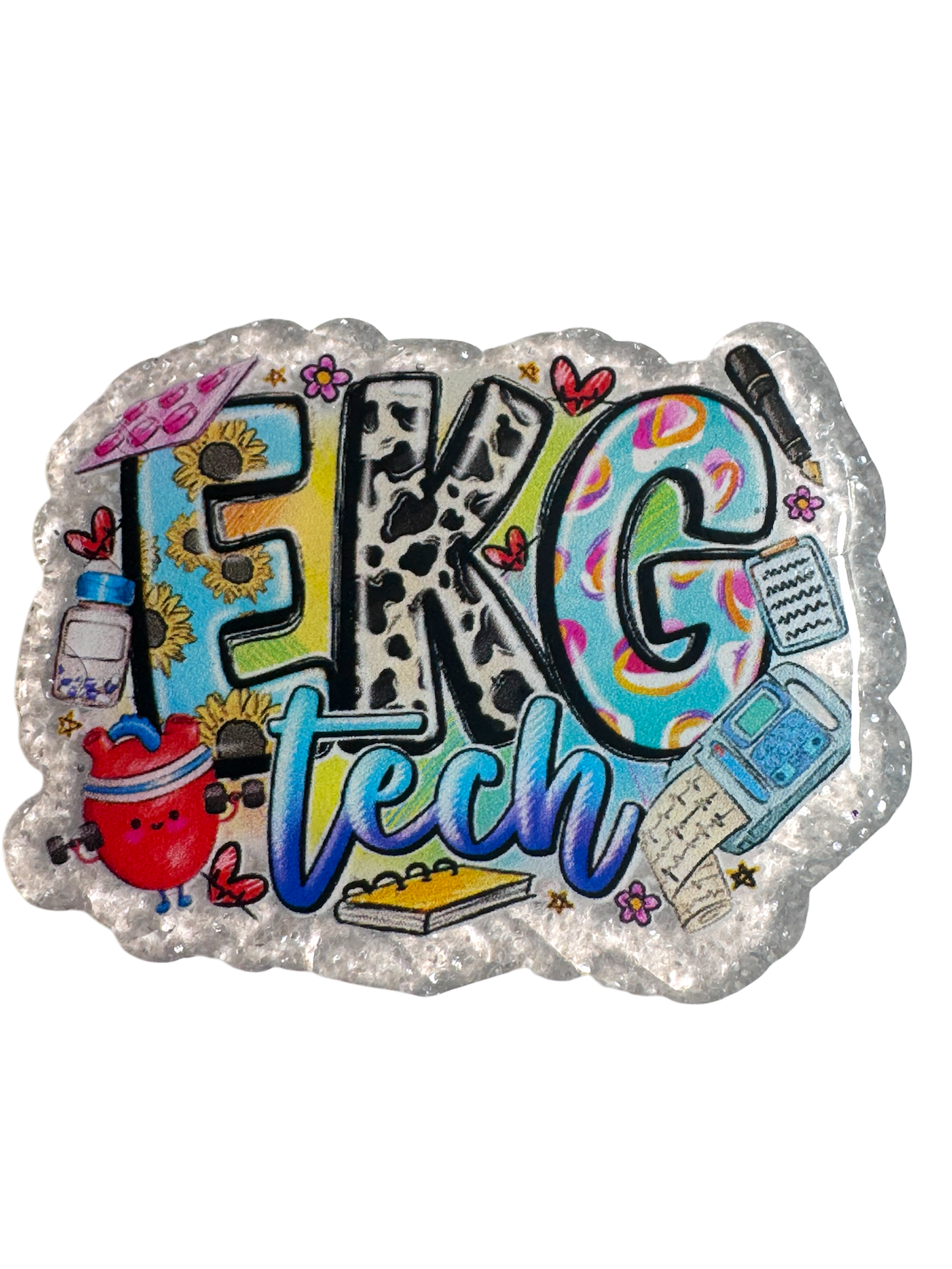 Badge Reel - Nurse Badge Reel - Er Nurse Badge - CNA Badge Reel - MA Badge Reel -  Interchangable | EKG