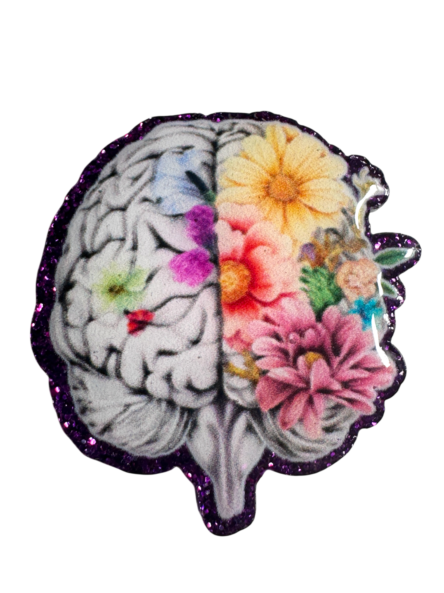 Badge Reel | Interchangable | Floral Brain  ID Badge holder