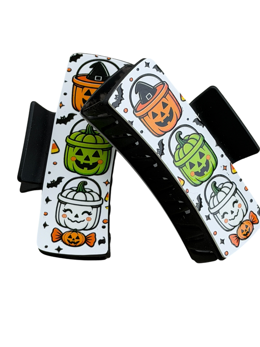 Spooky Cute Halloween Pumpkin Hair Claw Clip