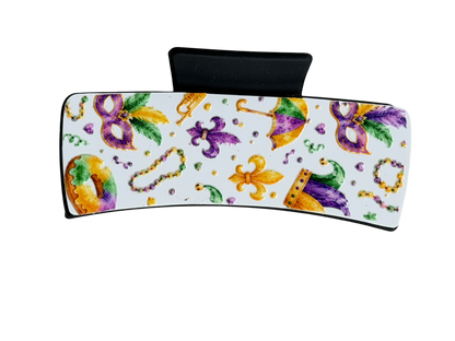 Mardi Gras Purple Green and Gold Hair Claw Clip