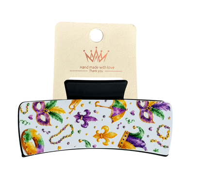 Mardi Gras Purple Green and Gold Hair Claw Clip