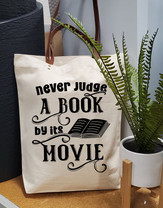 Durable Canvas Tote Bag – Eco-Friendly & Stylish / Never Judge A Book by its Movie