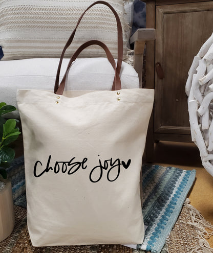 Durable Canvas Tote Bag – Eco-Friendly & Stylish / Choose Joy