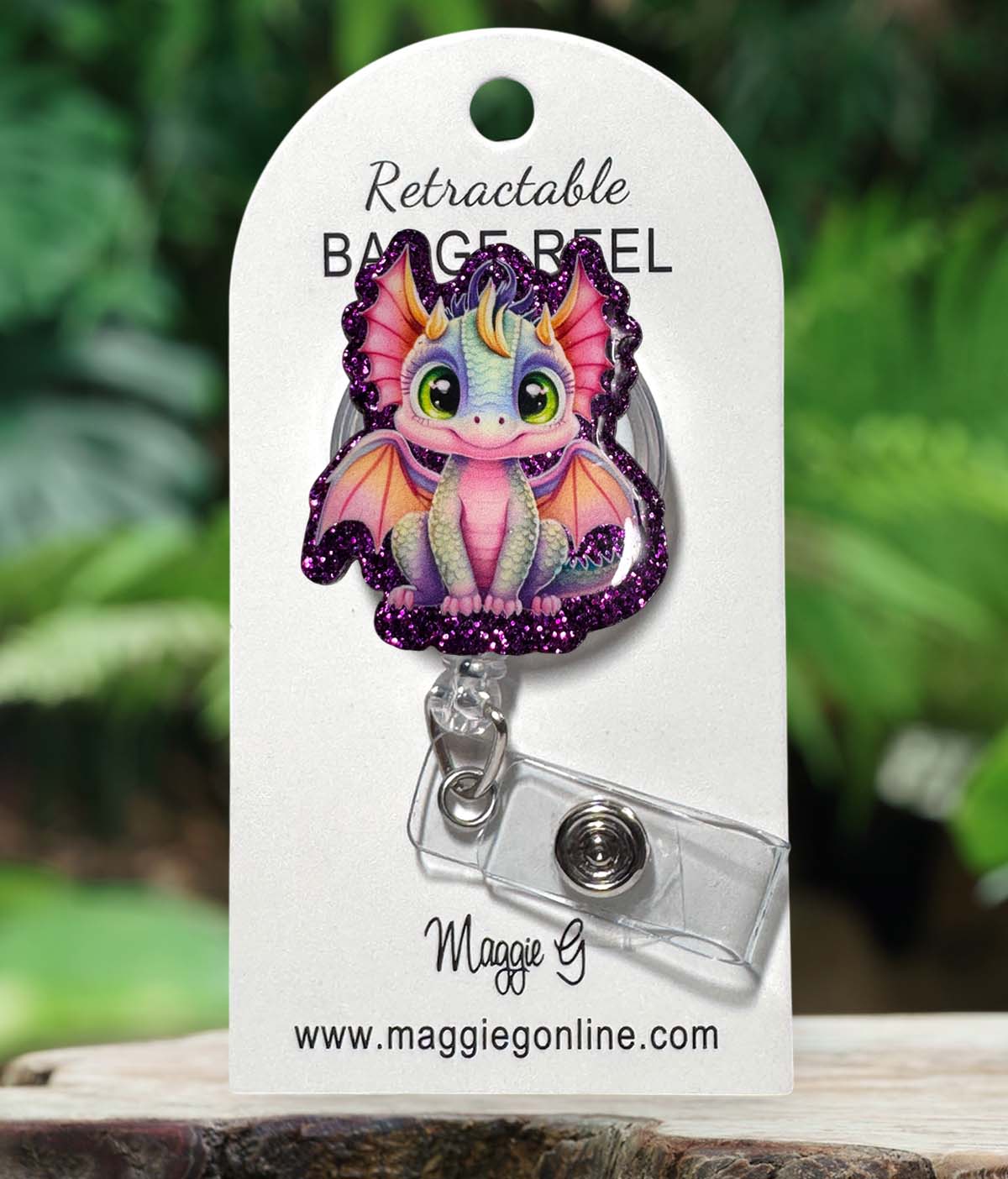 Badge Reel | Interchangable | ID holder  Cute Dragon