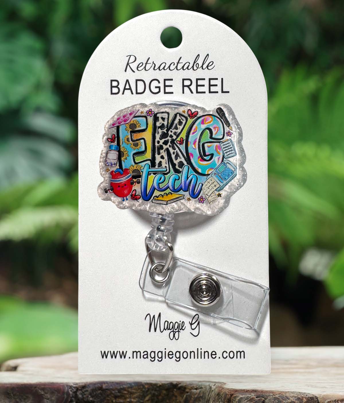 Badge Reel - Nurse Badge Reel - Er Nurse Badge - CNA Badge Reel - MA Badge Reel -  Interchangable | EKG